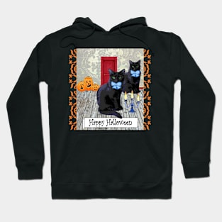 Spooky Black Kitties Happy Halloween Hoodie